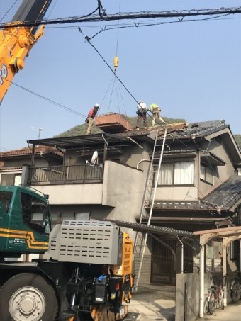 瓦屋根葺き替え工事様子写真
