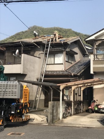 瓦屋根葺き替え工事様子写真