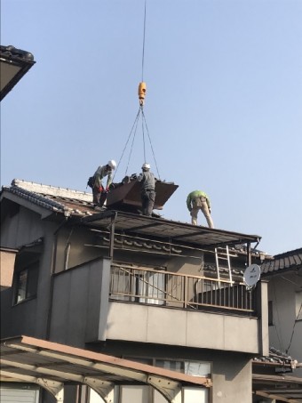 瓦屋根葺き替え工事様子写真