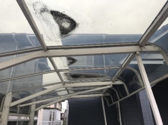 福山市明王台カーポート屋根修理写真