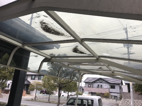 福山市明王台カーポート屋根修理写真