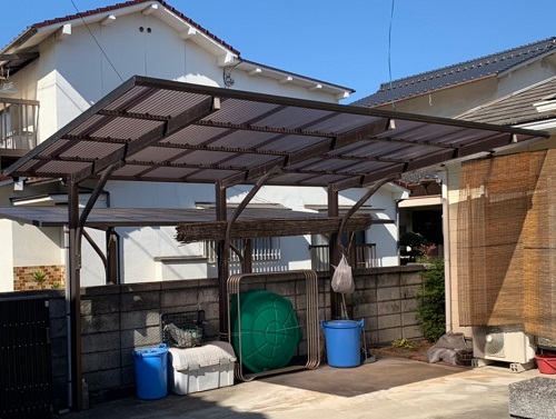尾道市カーポート屋根修理工事完了
