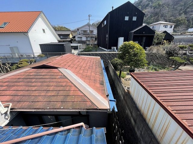 既存屋根からの張り替え前状態