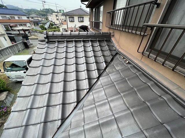 瓦の復旧と仕上がりの確認