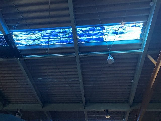 世羅町で工場の折半屋根の雨漏りしている明り取りを交換