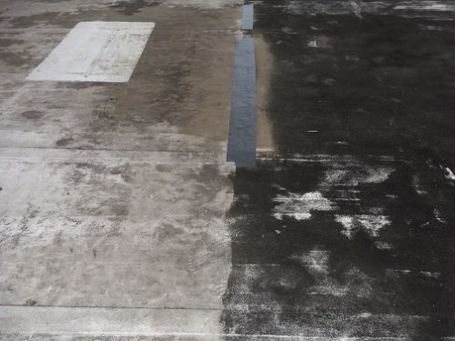 尾道市雨漏り修理工事屋上防水工事ﾌﾞﾁﾙﾃｰﾌﾟによる応急処置