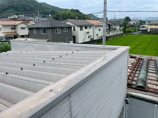 笠木ライン全体の状況と水の流れをチェック