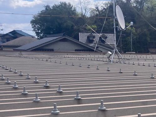 福山市で鉄骨造二階建てアパート折板屋根のボルトキャップ取付工事日大工業㈱サビヤーズ施工アフター