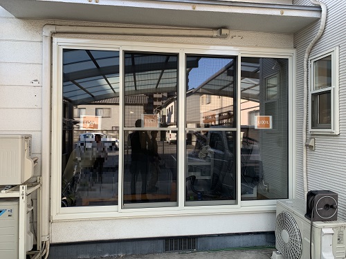 福山市でカバー工法を用いた窓リフォーム工事にLIXI『リプラス』Low-E複層ガラス新しいサッシ取り付けアフター