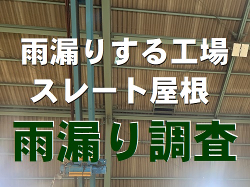 【無料点検】福山市にて工場スレート屋根の雨漏り調査
