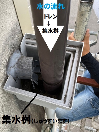 福山市雨漏り対策排水パイプ～集水桝 修繕後