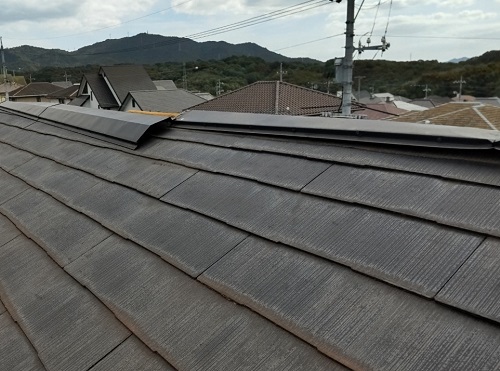 福山市台風でとれた屋根の頂上