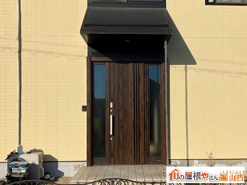 福山市にてLIXILリシェントで１DAY施工の玄関ドア交換工事が完了