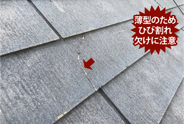 薄型のためひび割れ欠けに注意